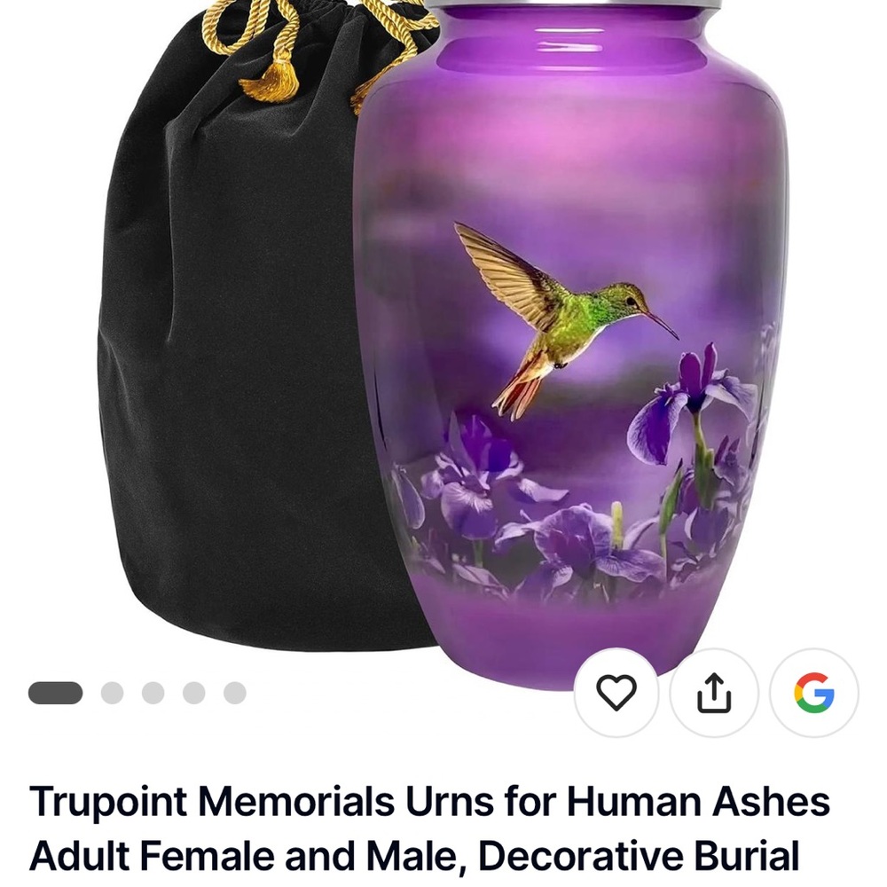 Hummingbird urn